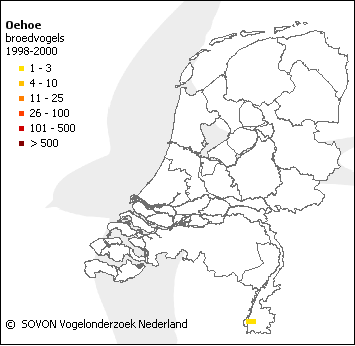 oehoe verspreiding in Nederland SOVON